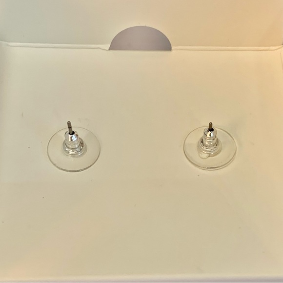 Betsey Johnson Skull Post Earrings Blue Rhinestone Gold Crown Halloween - Picture 8 of 10